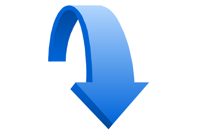 Clipart down arrow with movement