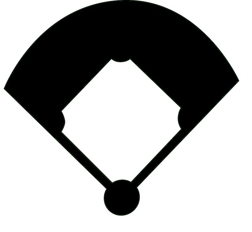 Softball field clipart black and white