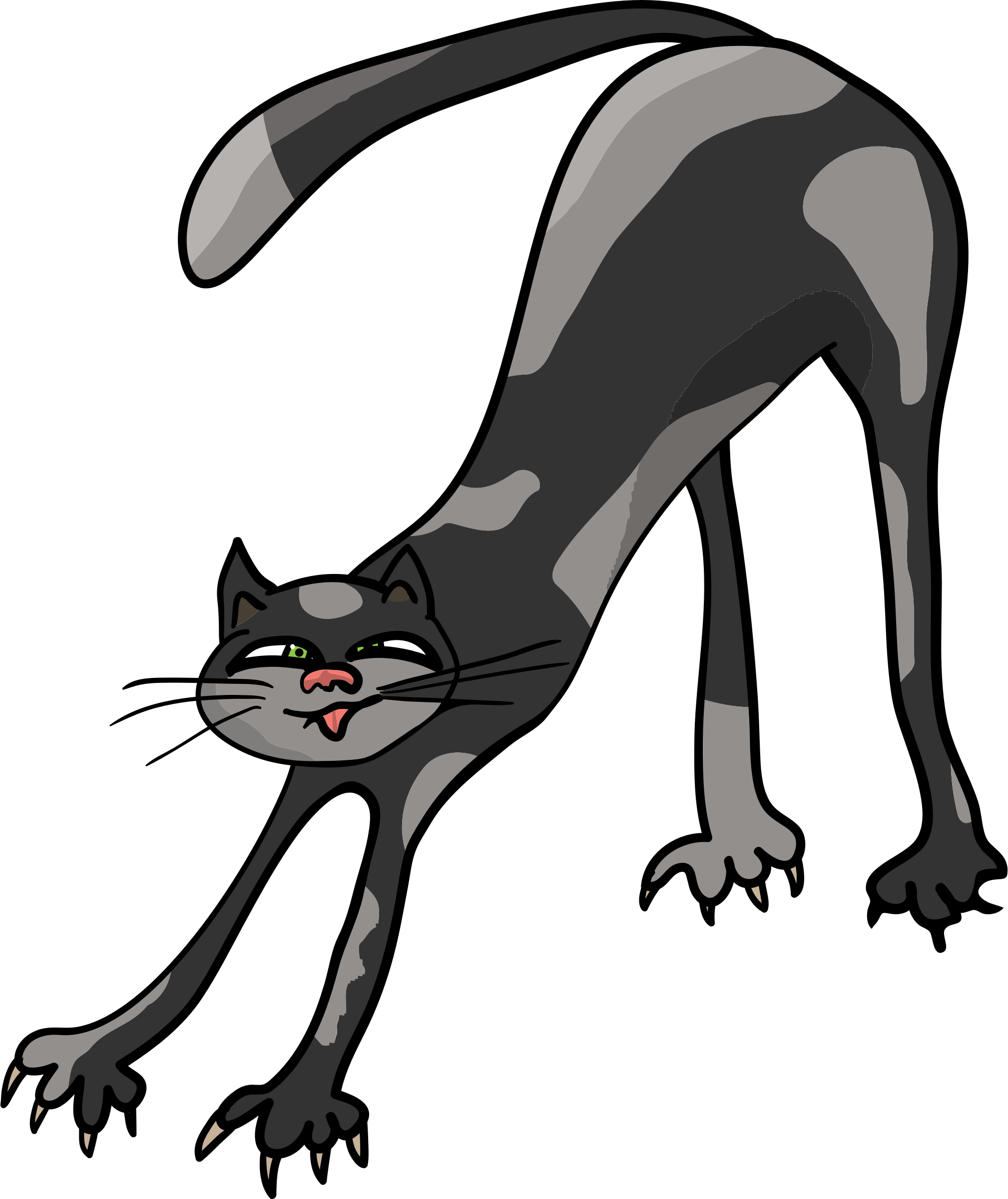 Clipart - cat streching