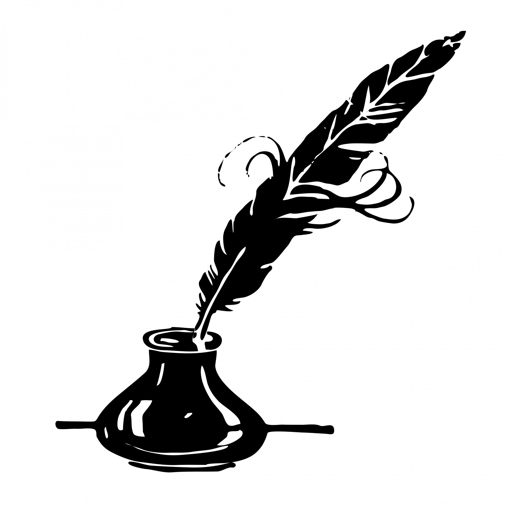 Ink and feather pen clipart