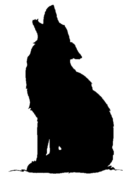 Howling Coyote Silhouette Clipart - Free to use Clip Art Resource