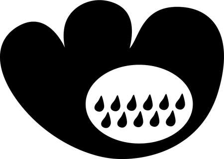 Stock Illustration - A black and white drawing of a lily pad