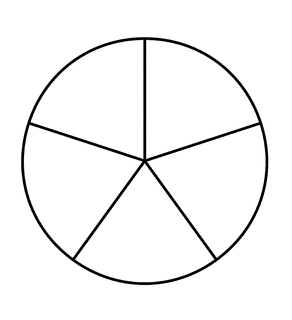 Fraction Pie Divided into Fifths | ClipArt ETC