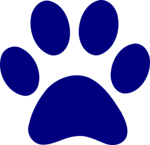 Dark Blue Paw Print clip art - vector clip art online, royalty ...