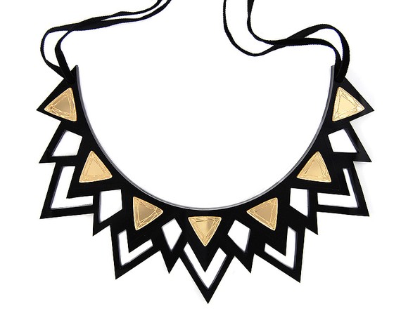 The Fitzgerald gold mirror spike necklace by jenniferloiselle