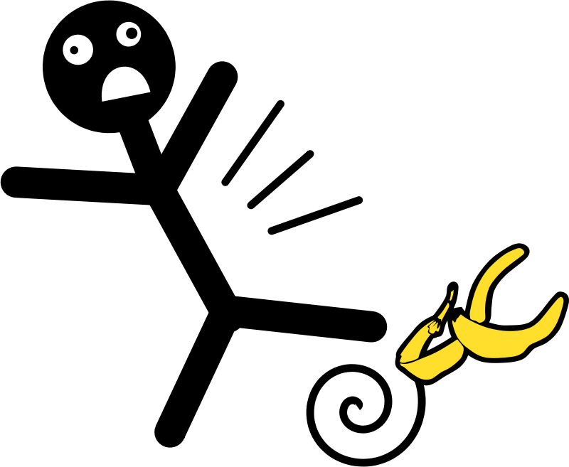 Clipart - Falling - Slipping on Banana Peel