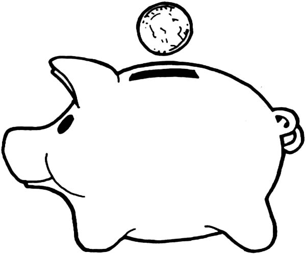 Piggy Bank Clipart Black And White - Free Clipart ...