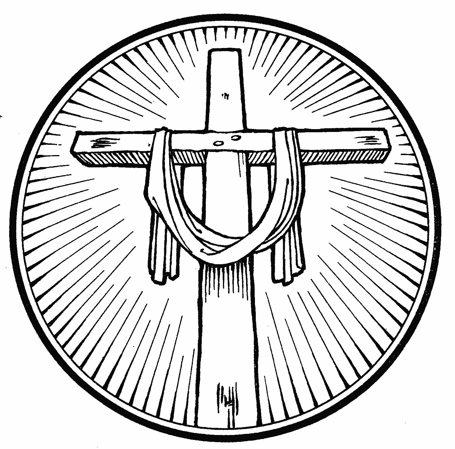 Christian easter black and white clipart
