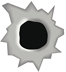Amazon.com: GUNSHOT HOLE METAL STEEL SILVER GREY BLACK Vinyl Decal ...