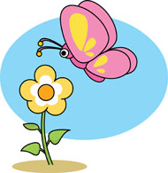 Clipart butterfly and flower