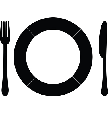 Plate knife and fork logo clipart