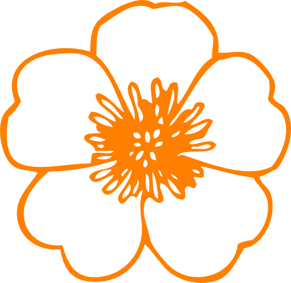 Orange Flower clip art - vector clip art online, royalty free ...