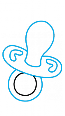How to Draw a Pacifier, Easy Step-by-Step Drawing Tutorial