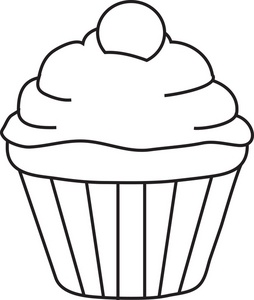 Clipart cupcake outline