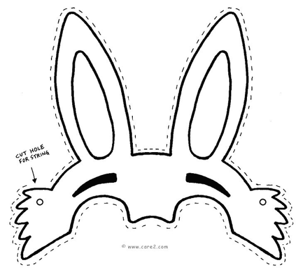 Bunny leather mask in black