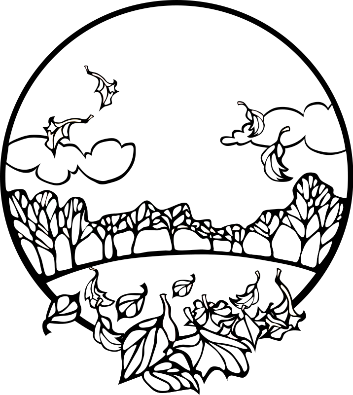 Fall Black And White Clipart