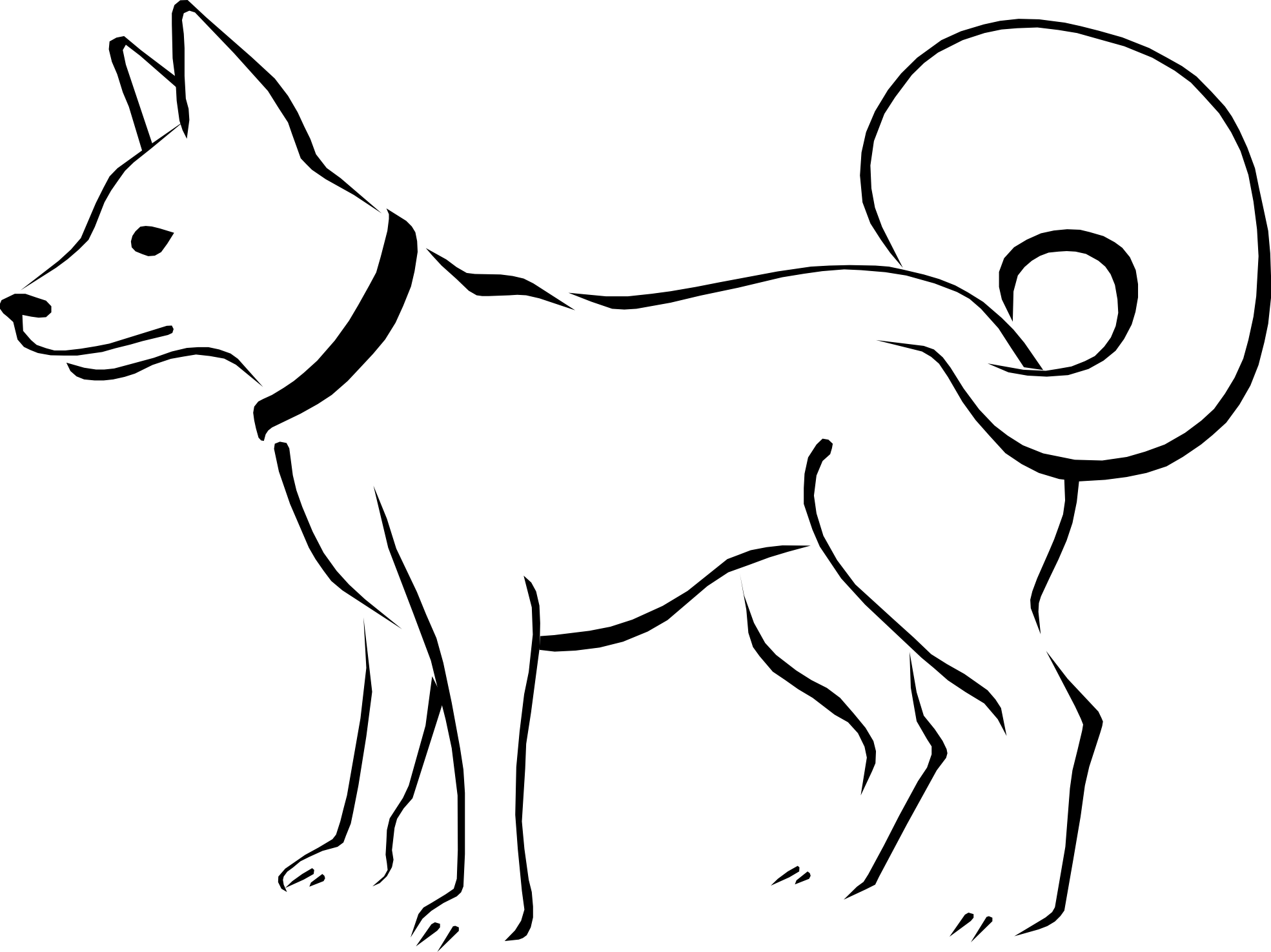 Cute dog clipart black and white