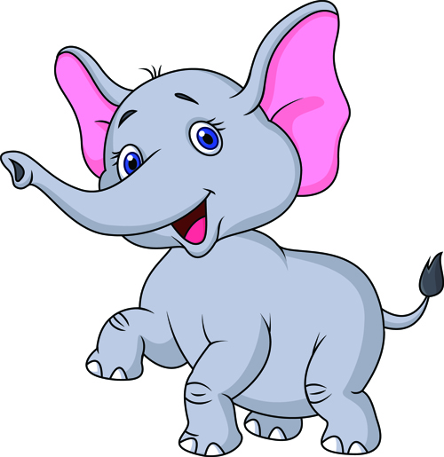 lovely cartoon elephant vector material 01 - Vector Animal, Vector ...