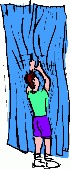 Open curtains clipart