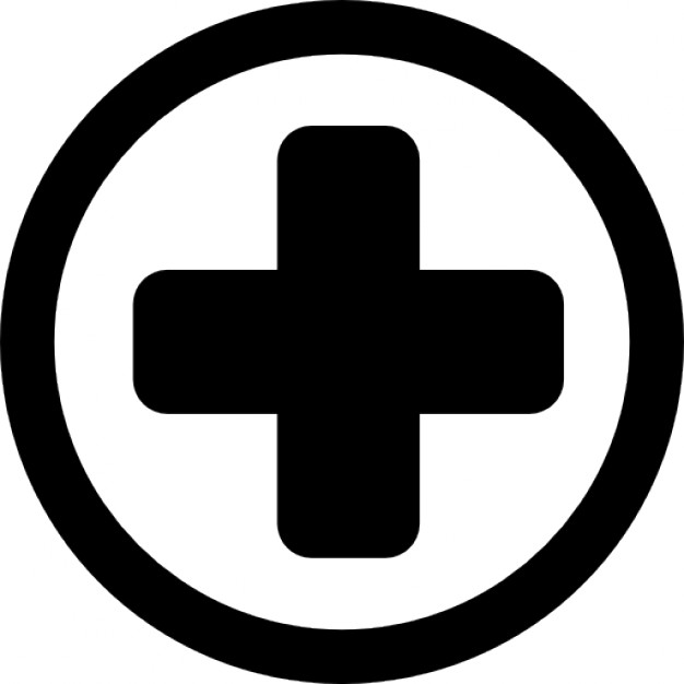 Hospital medical signal of a cross in a circle Icons | Free Download