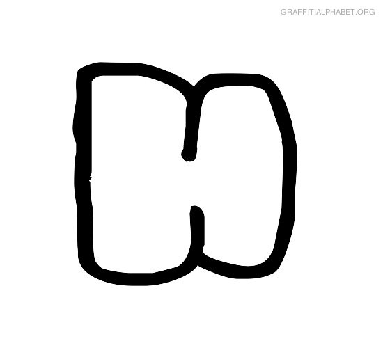 Graffiti Alphabet H Graffiti Letter H Printables | Graffiti ...