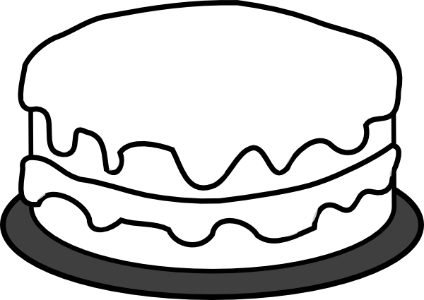 Birthday cake black and white clip art - Birthday cake black and ...