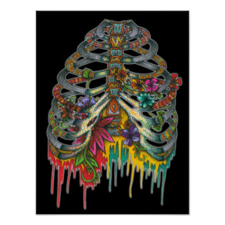 Rib Cage Art & Framed Artwork | Zazzle