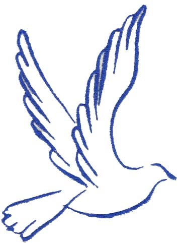 Descending Dove Outline - Free Clipart Images