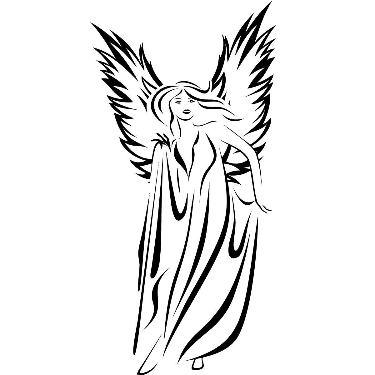 Female Angel Wall Art Sticker Wall Art Decal Transfers