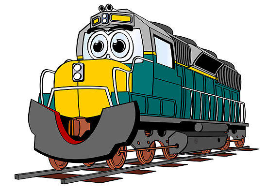 Cartoon train tracks clipart