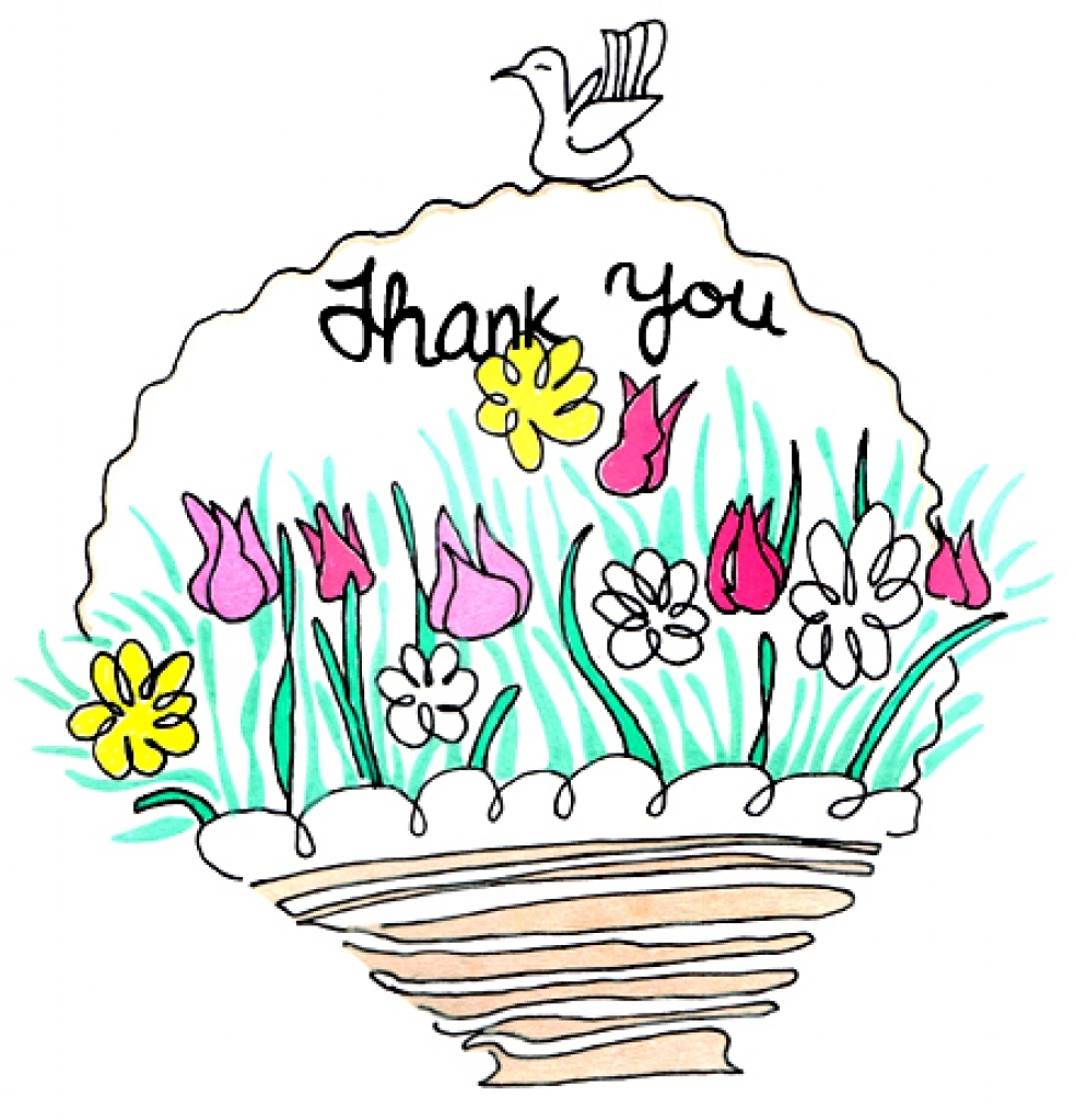 Clip art thank you flowers