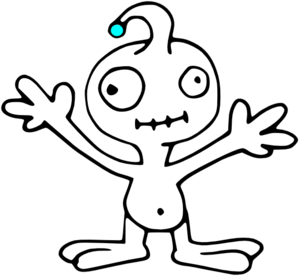 Alien clipart black and white outline