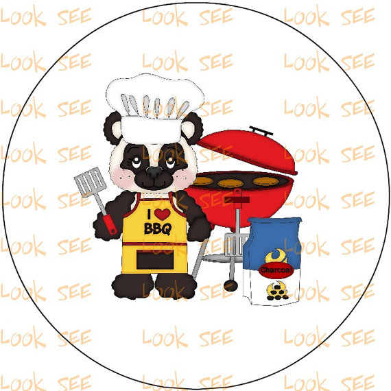 PANDA BEAR BBQ clipart clip art instant digital by ClipYourStash