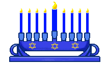 Hanukkah clip art of menorahs and candles plus titles and dividers