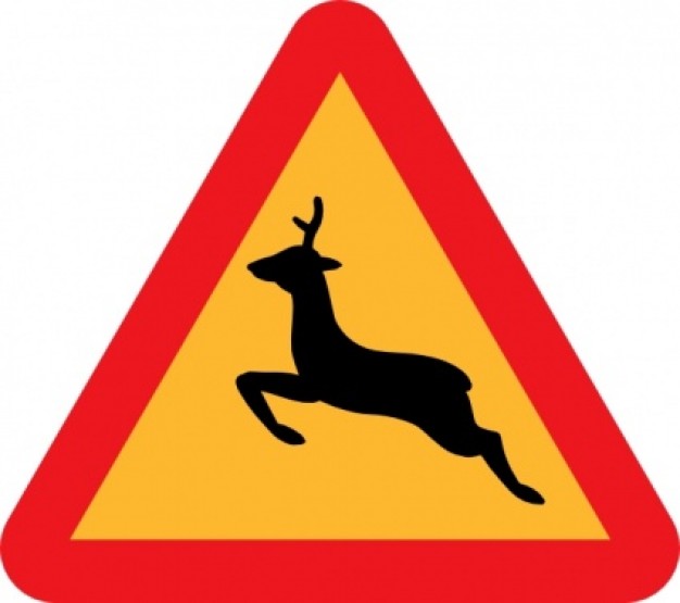 Warning Deer Road Sign clip art | Download free Vector
