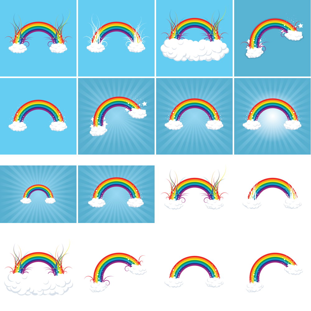 Rainbow in the Clouds Vector | DragonArtz Designs (we moved to ...