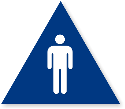 Men Sign in Blue - California Men's Restroom Sign, SKU - SE-