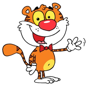Tiger Clipart Image - Cartoon Tiger Waving.