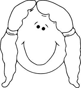 Smiling Girl Face Outline clip art Free Vector