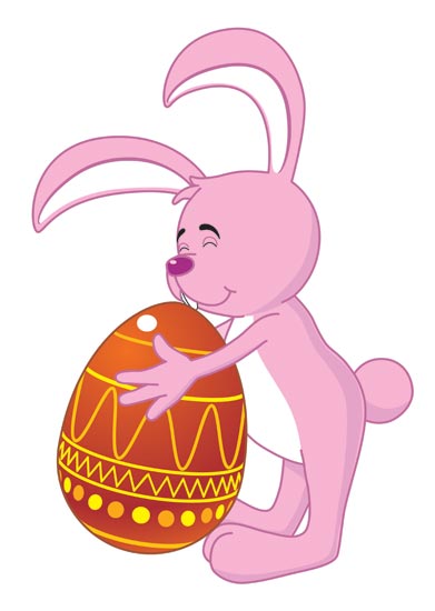 Easter bunny and eggs vectors