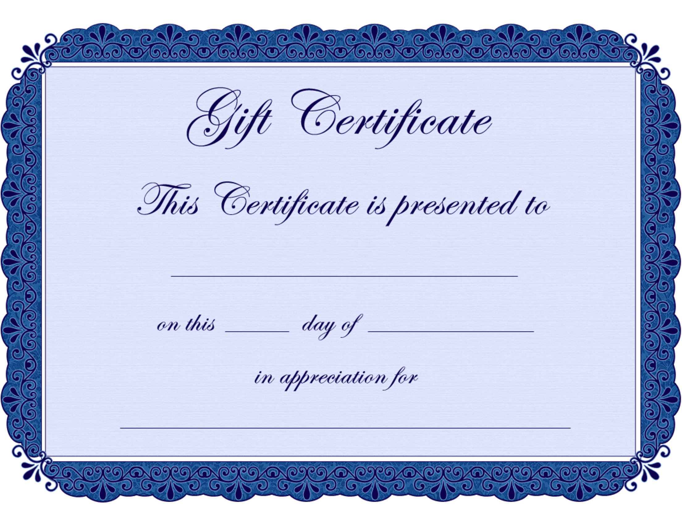 Free Gift Certificate Templates Printable Blank