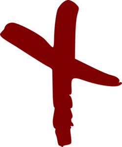 Red Hand Drawn Cross Clip Art - vector clip art ...