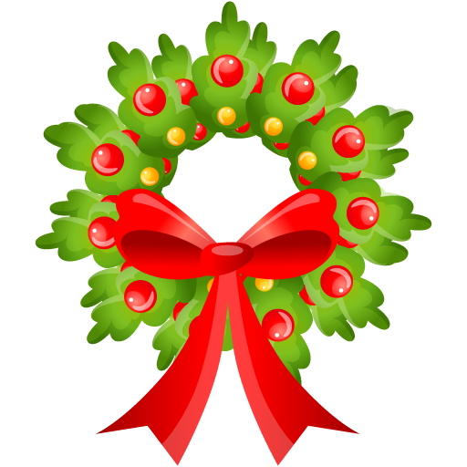 Cute Christmas Wreath Icon, PNG ClipArt Image