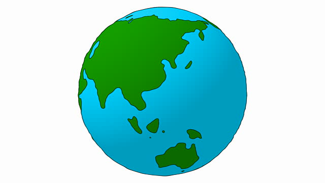 Cartoon Earth Globe Spinning Loopable Isolated Stock Footage Video ...