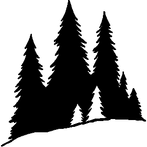 Silhouette of pine trees clipart - ClipartFox