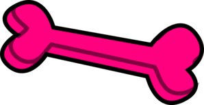 Dog bone in pink bowl clipart