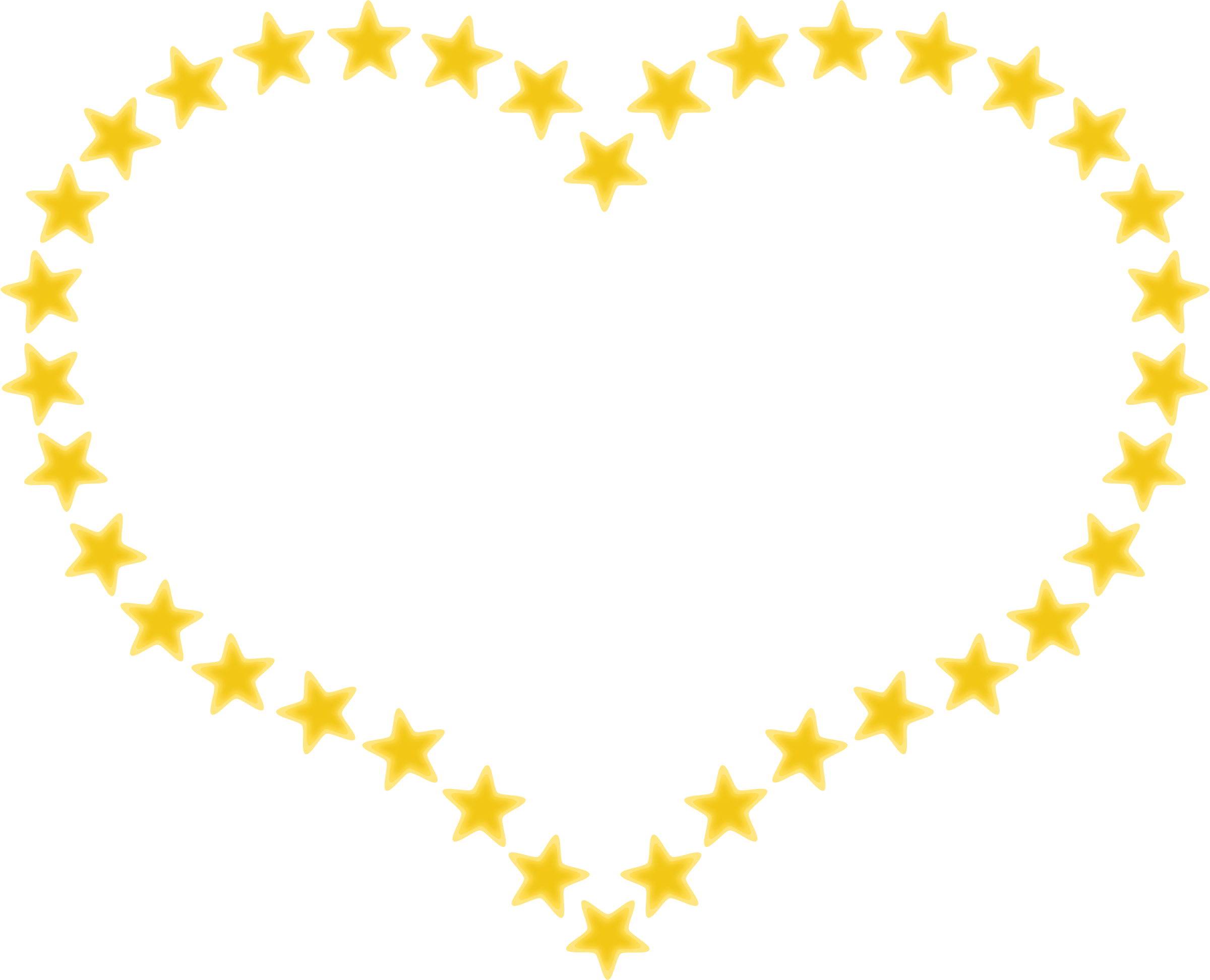 Clipart - Heart Shaped Border with Yellow Stars