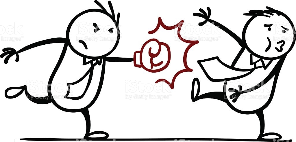 Cartoon Man Starts A Fight stock vector art 175614896 | iStock