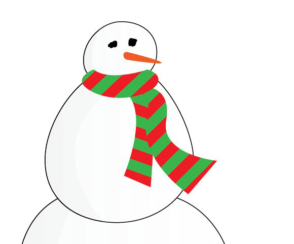 Snowman scarf outline clipart