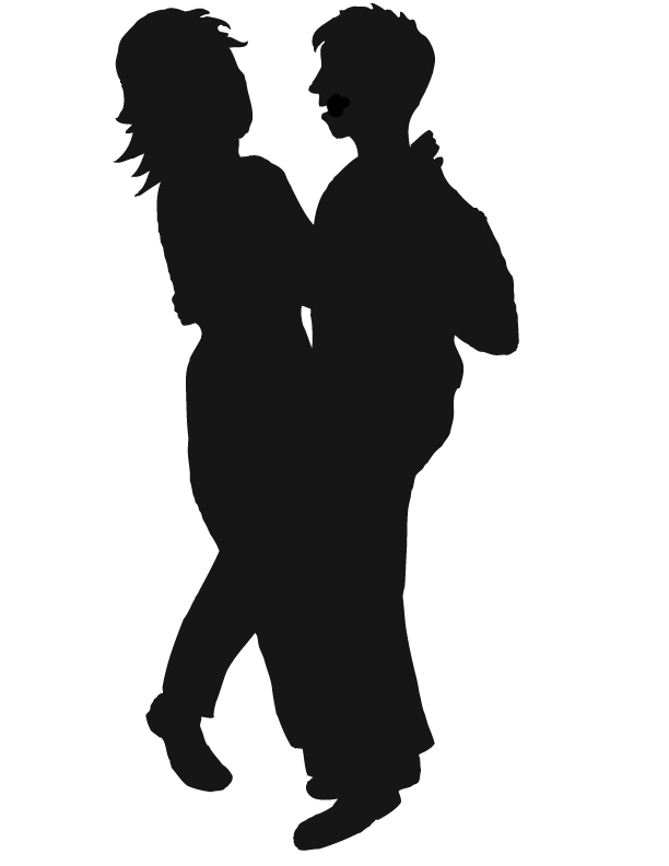 Clipart couple dancing silhouette